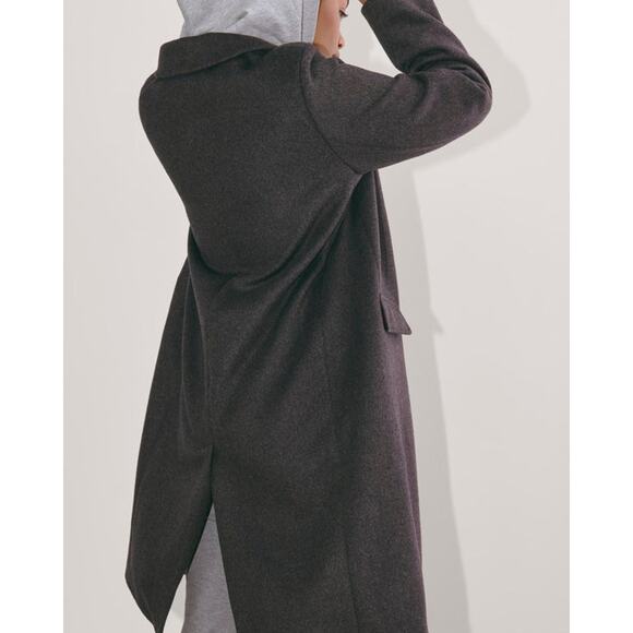 NWT Everlane Women's The Topcoat in Wool in Dark Charcoal Melange size XL - Picture 2 of 8